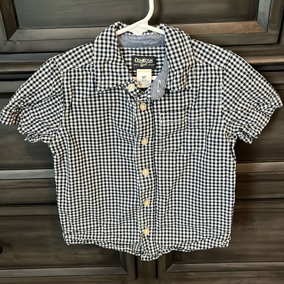 OshKosh B'gosh Other - Navy blue & white plaid button up Toddler